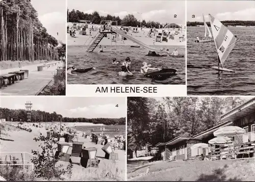 AK Franfurt a. d. Oder, Helene See, Promenade, Strand, Windsurfing, Siedlung, gelaufen 1981