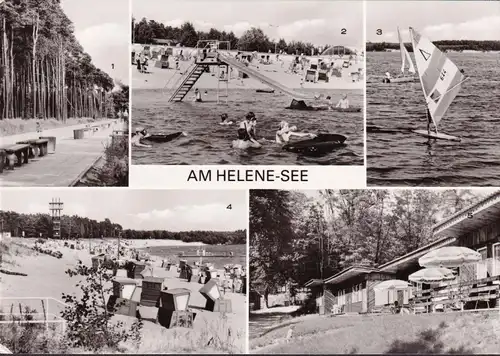 AK Franfurt a. d. Oder, Lac Helene, Promenade, Plage, Windsurfing, Village, Course 1981