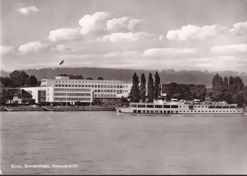 AK Bonn, Bundeshaus, Rheindampfer, ungelaufen