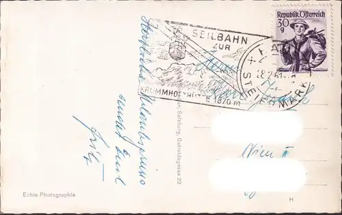 AK Schladming, Krummholz Hütte, gelaufen 1961