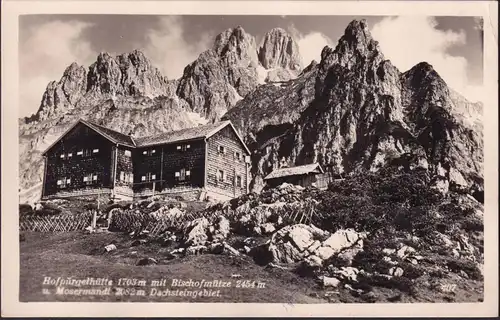 AK Filzmoos, Hofpürgelhütte mit Bischofsmütze, gelaufen 1951