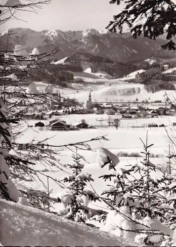 AK Inzell, Stadtansicht im Winter, Kiche, gelaufen 1968