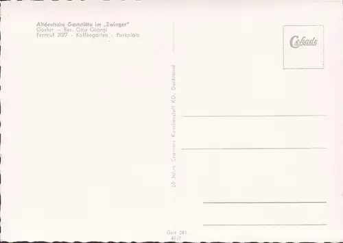 AK Goslar, Gaststätte Im Zwinger, Kaffeegarten, ungelaufen