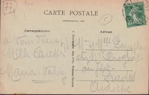 CPA Meaux, Rue St. Rémy et Ancien Séminaire, postal envoié 1924