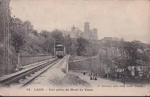 CPA Laon, Vue price du Mont de Vaux, Tramway, postal envoié 1926
