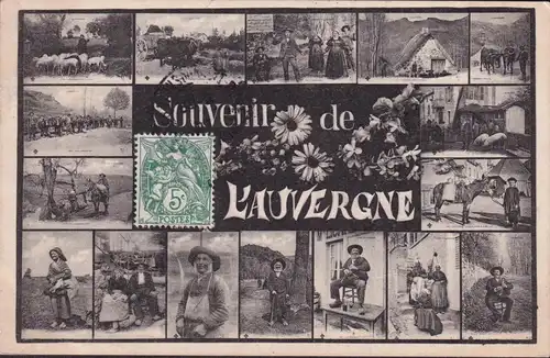 CPA Le Mont Dore, Souvenir de L' Auvergne, types de l'auvergne, postal envoié 1907