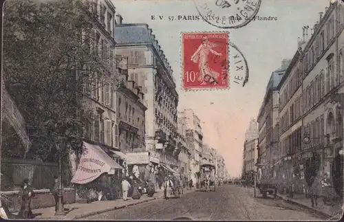 CPA Paris, Rue de Flandre, gelaufen 1907