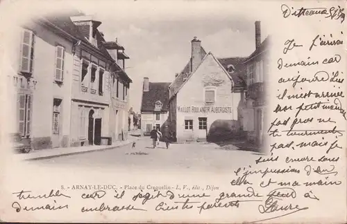 CPA Arnay-le-Duc, Place du Craquelin, gelaufen 1903