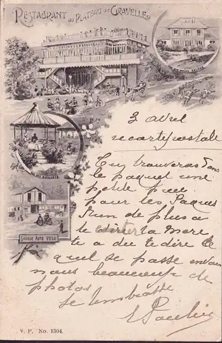 CPA Paris, Restaurant du Plateau de Gravelle, gelaufen 1902