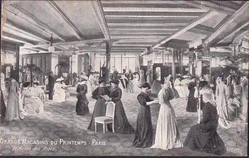 CPA Paris, Grands Magasins du Printemps, Le Rayon des Robes, ungelaufen
