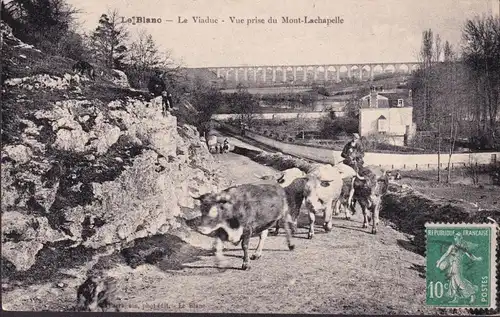 CPA Le Blanc, Le Viaduc, Vue prise du Mont Lachapelle, gelaufen