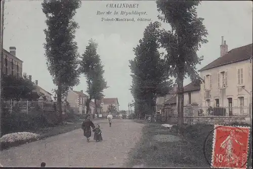 CPA Chalindrey, Rue de la République, gelaufen 1915