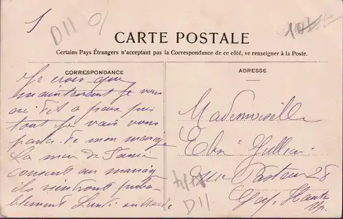 CPA Castelnaudary, Rue des Fossés, Cafe Notre Dame, gelaufen 1908