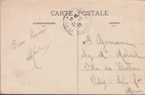 CPA Calvados, Les tristes zallumettes, gelaufen 1916