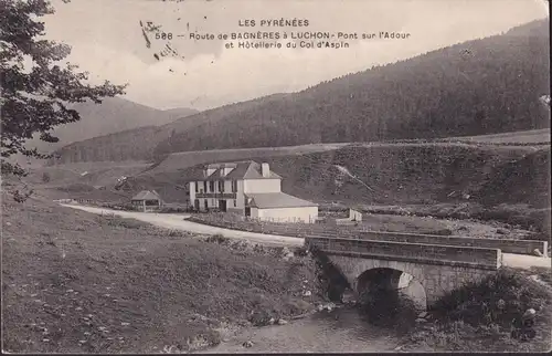CPA Route de Bagnères, Pont sur l'Adour et Hôtellerie, gelaufen 1910