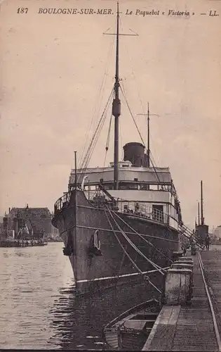 CPA Boulogne sur Mer, Le Paquebot Victoria, gelaufen 1934