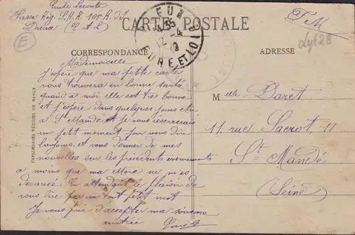 CPA Souvenir Dreux, Vue Générale, timbre militaire, Reg. S.H.R 101, gelaufen