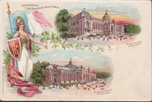 CPA Paris, Exposition Universelle 1900, Le petit Palais, Le grand Palais, ungelaufen