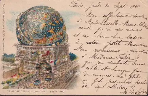 CPA Paris, Exposition Universelle 1900, Le Globe Céleste, gelaufen 1900
