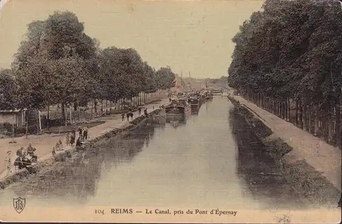 CPA Reims, Le Canal, pris du Pont d' Épernay, ungelaufen