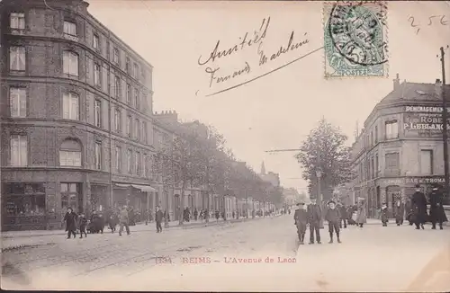 CPA Reims, L' Avenue de Laon, gelaufen