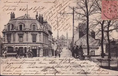 CPA Reims, La rue Fléchambault, gelaufen 1905