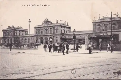 CPA Reims, La Gare, ungelaufen