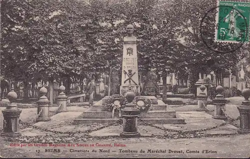 CPA Reims, Cimetière du Nord, Tombeau du Maréchal Drouet Comte d' Erlon, gelaufen 1910