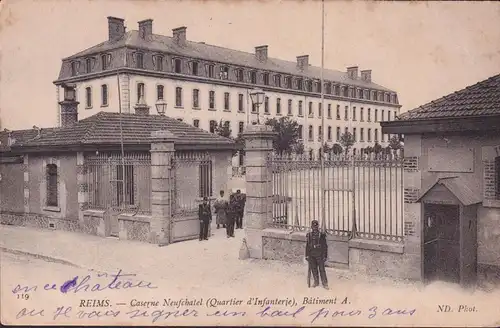 CPA Reims, Caserne Neufchâtel, Quartier d'Infanterie, Bâtiment A, ungelaufen