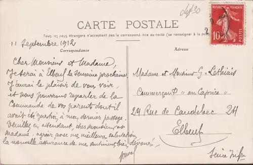 CPA Sainte Cécile, par Saint Césaire, gelaufen 1912