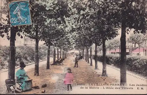 CPA Levallois Perret, L'Allée des Tilleuls, gelaufen 1926