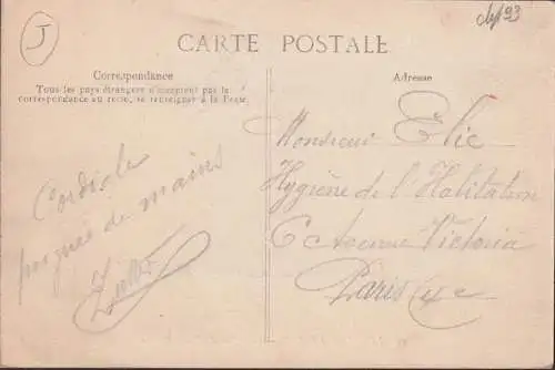 CPA Drancy, Carrefour des Ouatre Routes, Restaurant, gelaufen 1913