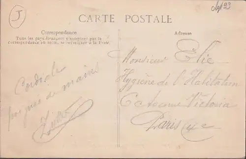 CPA Nouveau Drancy, Restaurant, Carrefour des Quatre Routes, gelaufen 1913