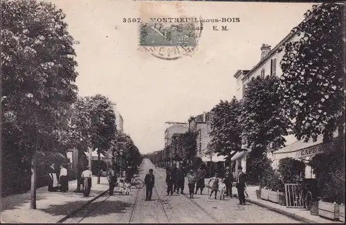 CPA Montreuil, Avenue Pasteur, Café, gelaufen