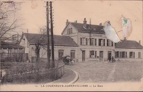 CPA Aubervilliers, La Gare, gelaufen 1925