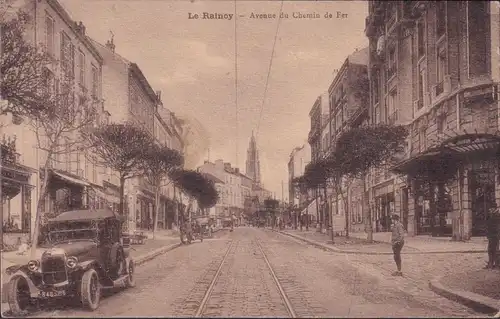 CPA Le Raincy, Avenue du Chemin de Fer, Automobile, gelaufen 1946