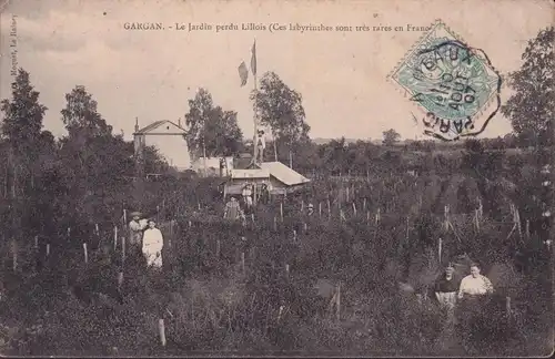CPA Gargan, Le Jardin perdu Lillois, gelaufen 1907