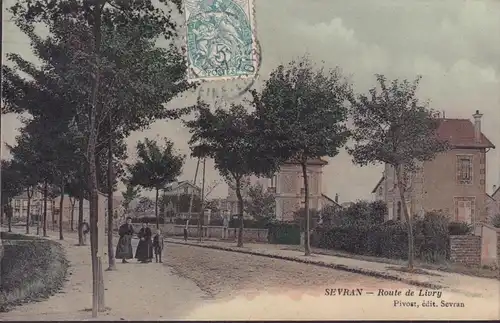 CPA Sevran, Route de Livry, gelaufen 1907