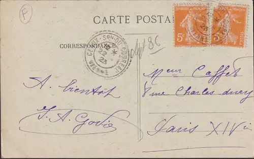 CPA Souvenir de Couhé Verac, gelaufen 1923