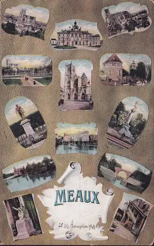 CPA Souvenir de Meaux, gelaufen 1908