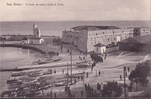 Cartolina San Remo, Il Porto ed antico Forte S. Tecla, ungelaufen