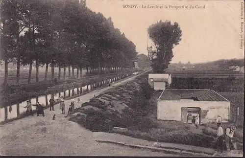 CPA Bondy, Le lavoir et la Perspective du Canal, ungelaufen