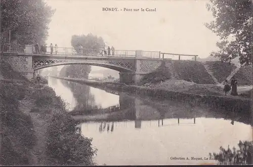 CPA Bondy, Pont sur le Canal, gelaufen 1905