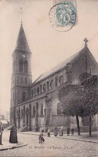 CPA Bondy, L'Èglise, gelaufen 1907