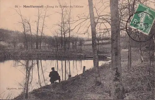 CPA Montfermeil, Étang du Torrent de l'Abime, gelaufen 1908