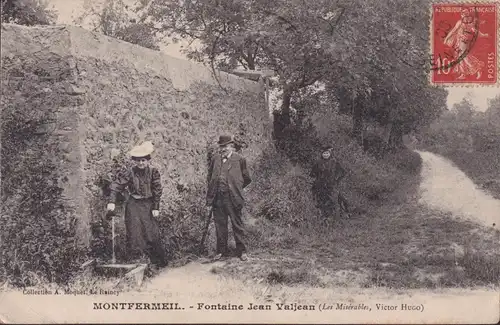 CPA Montfermeil, Fontaine Jean Valjean, gelaufen 1908