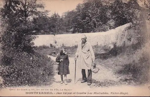 CPA Montfermeil, Jean Valjean et Cosette, gelaufen