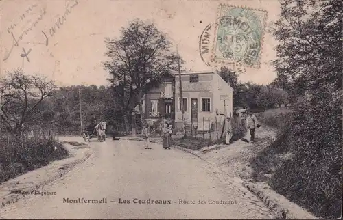 CPA Montfermeil, Les Coudreaux, Route des Coudreaux, Ferrains depuis 0-75, gelaufen 1906