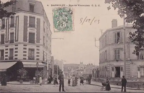 CPA Bagnolet, Rue de Vincennes, gelaufen 1905