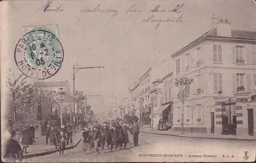 CPA Montreuil, Avenue Pasteur, gelaufen 1905